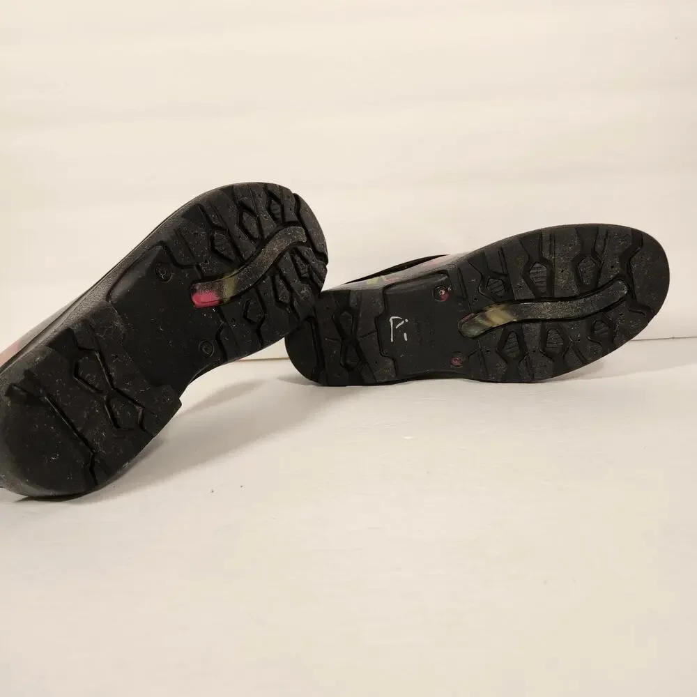 SLOGGERS Garden Shoes Women 10 Black Pink Floral Tulip Farm Cottagecore Country